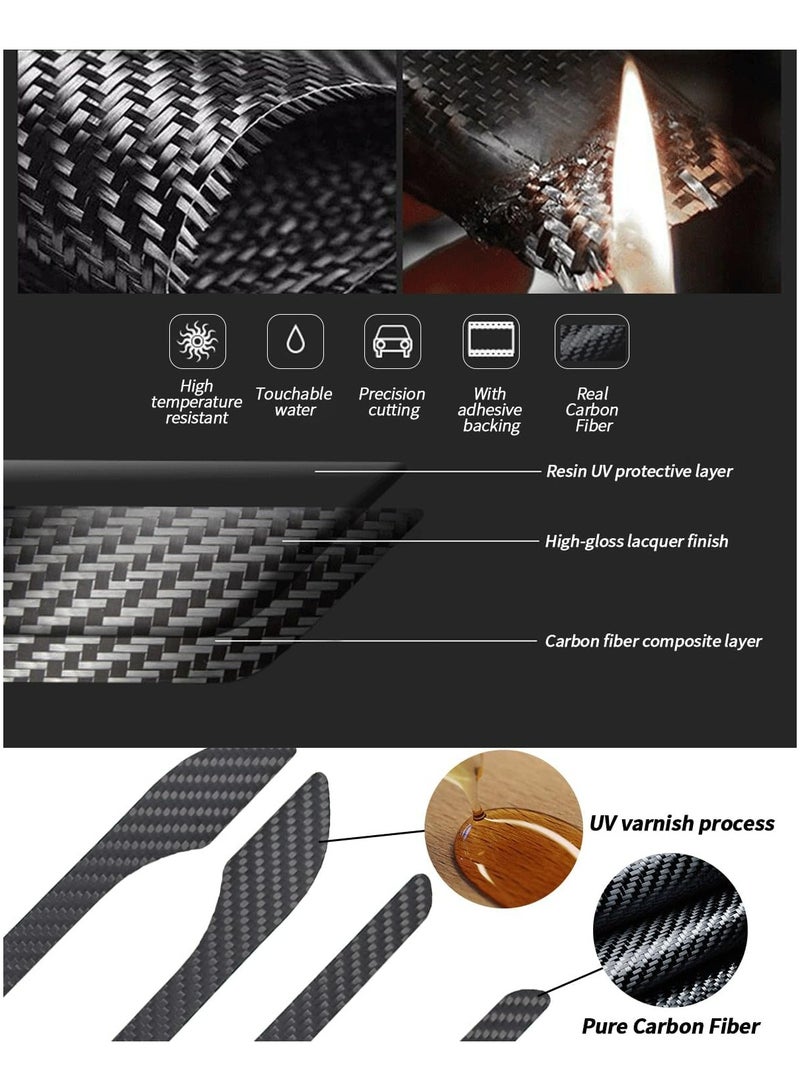 Oasisgalore 4PCS Real Carbon Fibre Door Handle Covers for Tesla Model 3/Y (2017-2022) - Matte Finish - Image 3