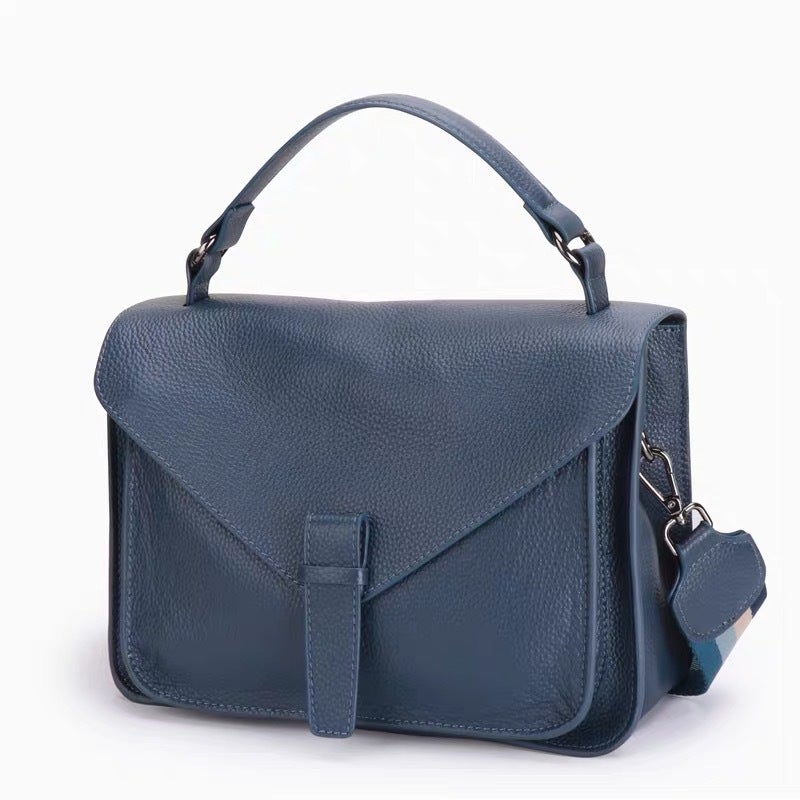 Retro Genuine Leather Women'S Bag Elegant First Layer Cowhide Shoulder Crossbody Handbag Preppy Style Messenger Bag - Image 5