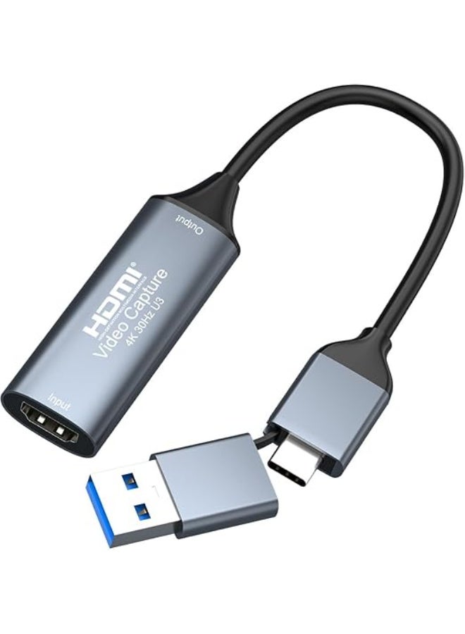 AvvA Video Capture Card, 4K Cam Link Card HDMI to USB USBC Capture Card, 1080P 60FPS 30hz, Video Capture Device for Gaming, Streaming, Compatible with Mack OS System Windows OBS - Image 2