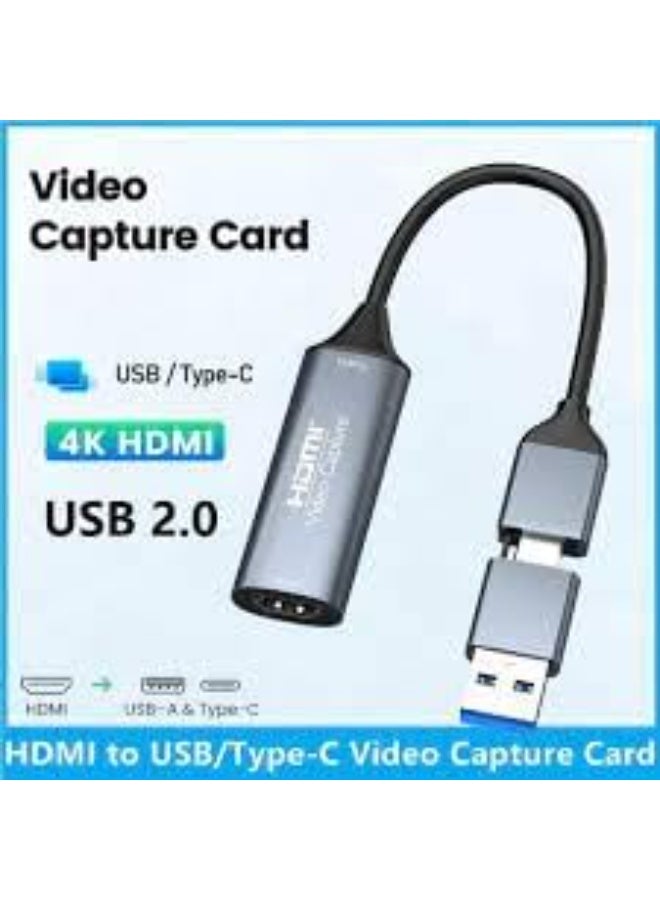 AvvA Video Capture Card, 4K Cam Link Card HDMI to USB USBC Capture Card, 1080P 60FPS 30hz, Video Capture Device for Gaming, Streaming, Compatible with Mack OS System Windows OBS - Image 1
