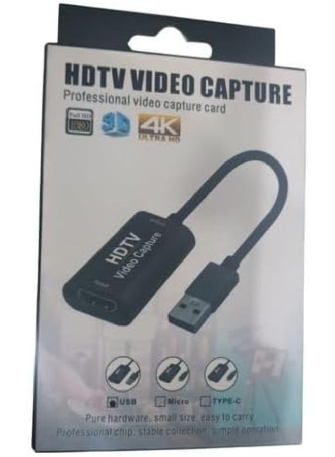 بطاقة التقاط فيديو AvvA، بطاقة ربط كاميرا 4K HDMI إلى USB USB-C، بطاقة التقاط 1080 بكسل 60 إطارًا في الثانية 30 هرتز، جهاز التقاط فيديو للألعاب والبث المباشر، متوافق مع نظام Mac OS Windows OBS - Image 1