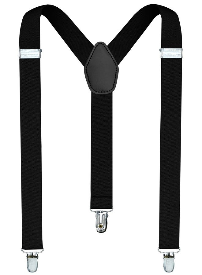 Trilece Suspenders for Men Adjustable Elastic Y Back Style Suspender Strong Clips (Black) - Image 2