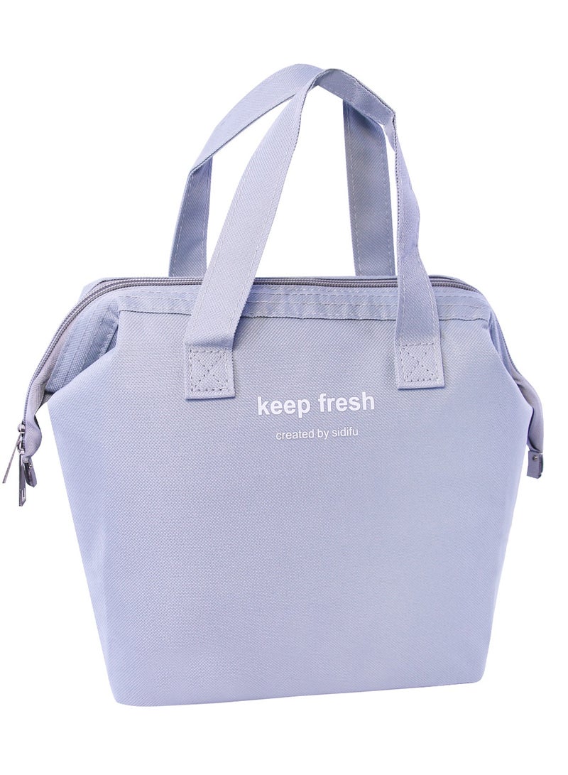 رمادي قابلة لإعادة الاستخدام معزول الغداء حقيبة أنيق بينتو الغداء حقيبة مقاومة للماء حقيبة حمل حقيبة علب الاغذية حاويات للنساء الرجال الكبار العمل نزهة - Image 1