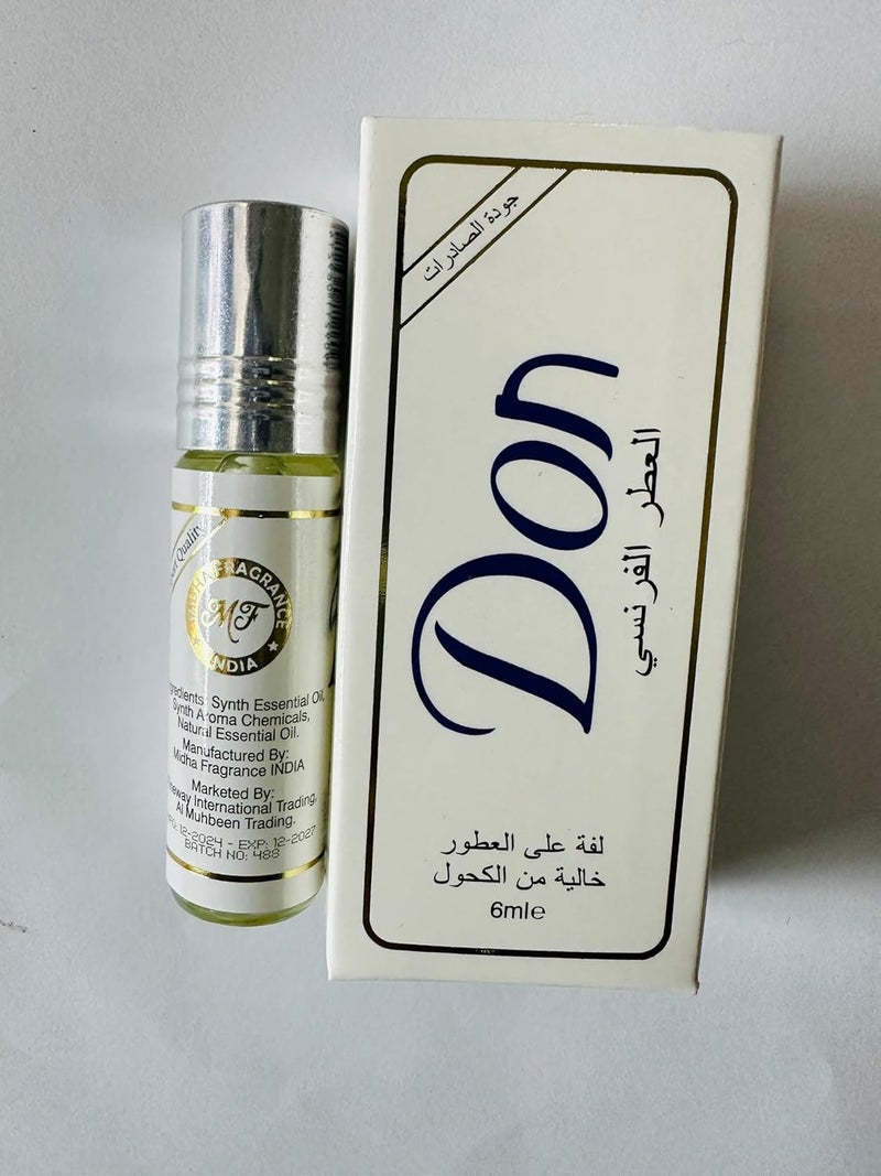 دون زيت عطري رول | خالي من الكحول | يدوم طويلا | مزيج ممتاز من الزيوت الأساسية الطبيعية والصناعية | آمن على البشرة ومناسب للسفر |، 6 مل - Image 1