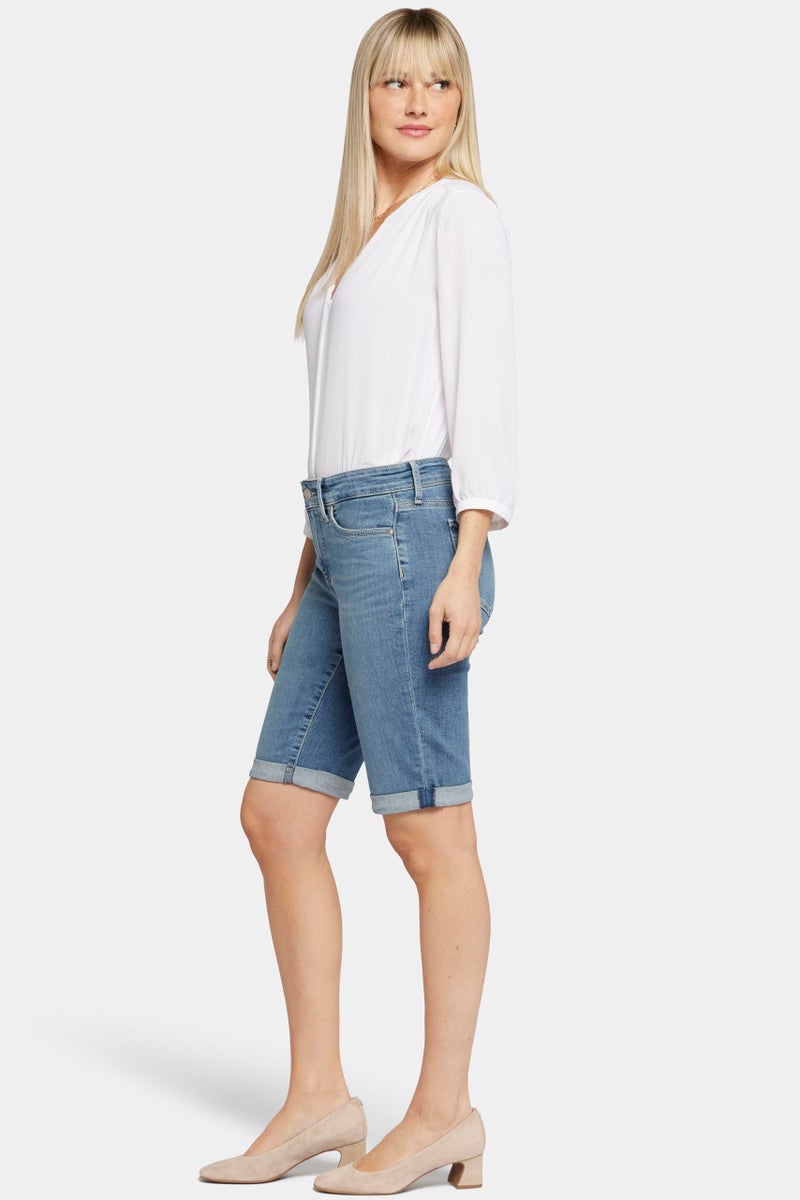 NYDJ womens Briella Roll Cuff Jean | Long Slimming Denim Shorts, Heyburn, 14 US - Image 3