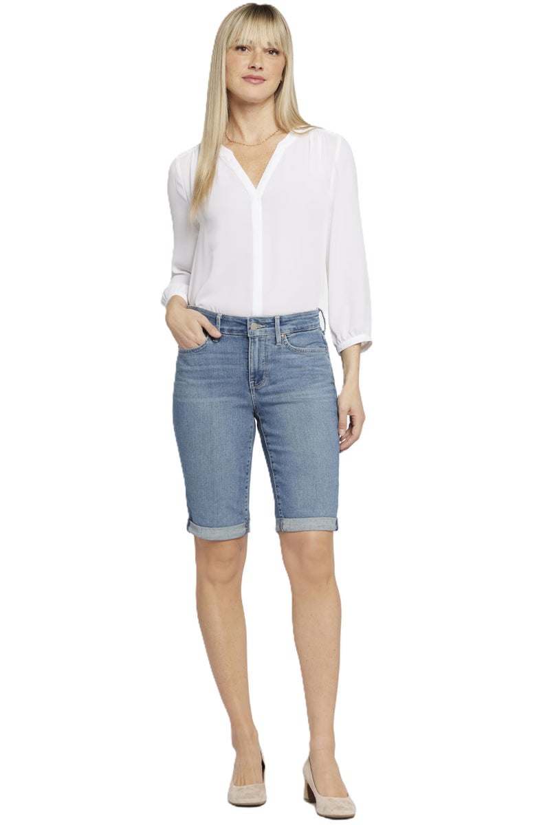 NYDJ womens Briella Roll Cuff Jean | Long Slimming Denim Shorts, Heyburn, 14 US - Image 4