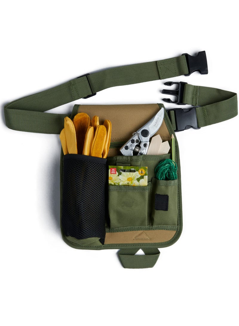 6 POCKET Tool Pouch Gardening Tools Belt Bag Portable Electrician's Tool Bag Adjustable Waist Tool Belt Pouch Single Side Tool Belt Pouch Canvas Construction for Carpenters Gardeners - Image 1