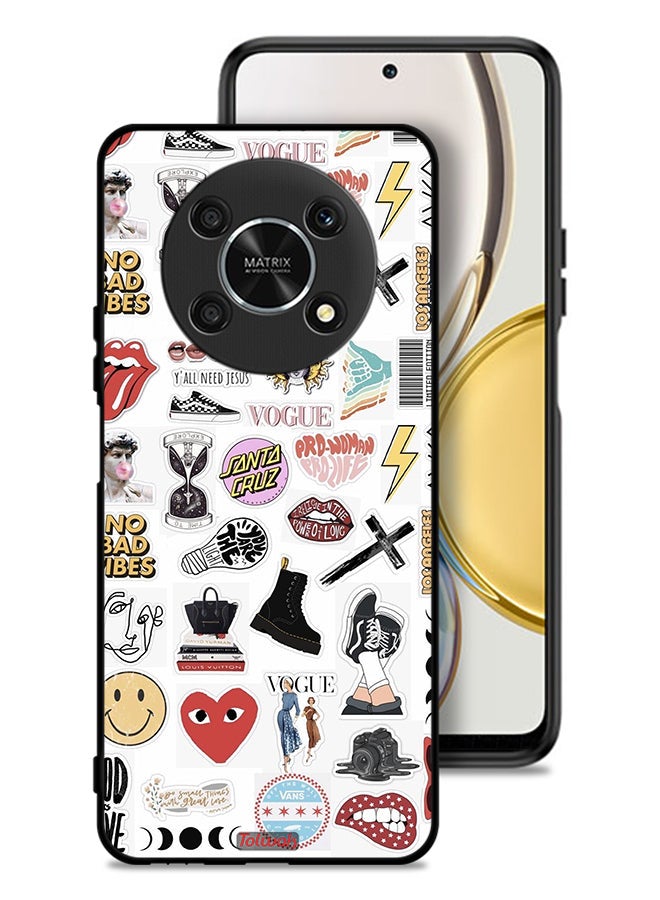 Tolwak Honor X9 5G Protective Case Cover No Bad Vibes Stickers - Image 1