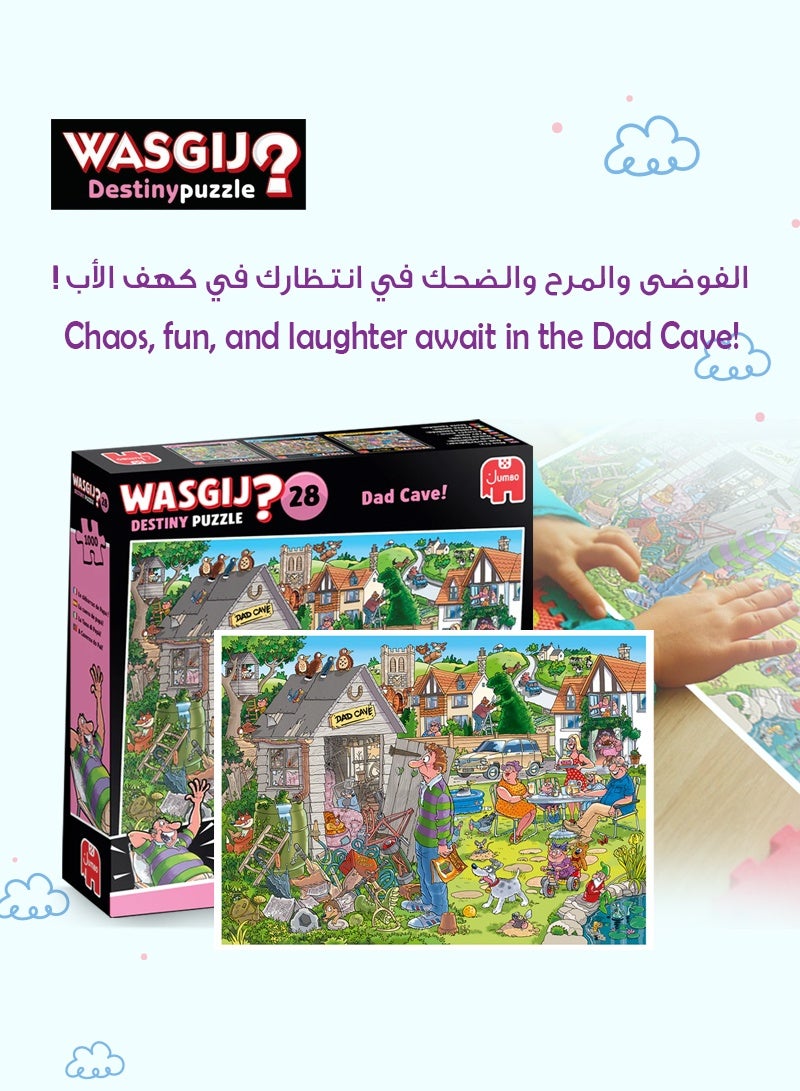 Wasgij Destiny 28 - Dad Cave 1000 Piece Jigsaw Puzzle | Fun & Challenging | Imagination Puzzle for Adults | Multi-Coloured | 68x49 CM | Eco-Friendly - Image 5