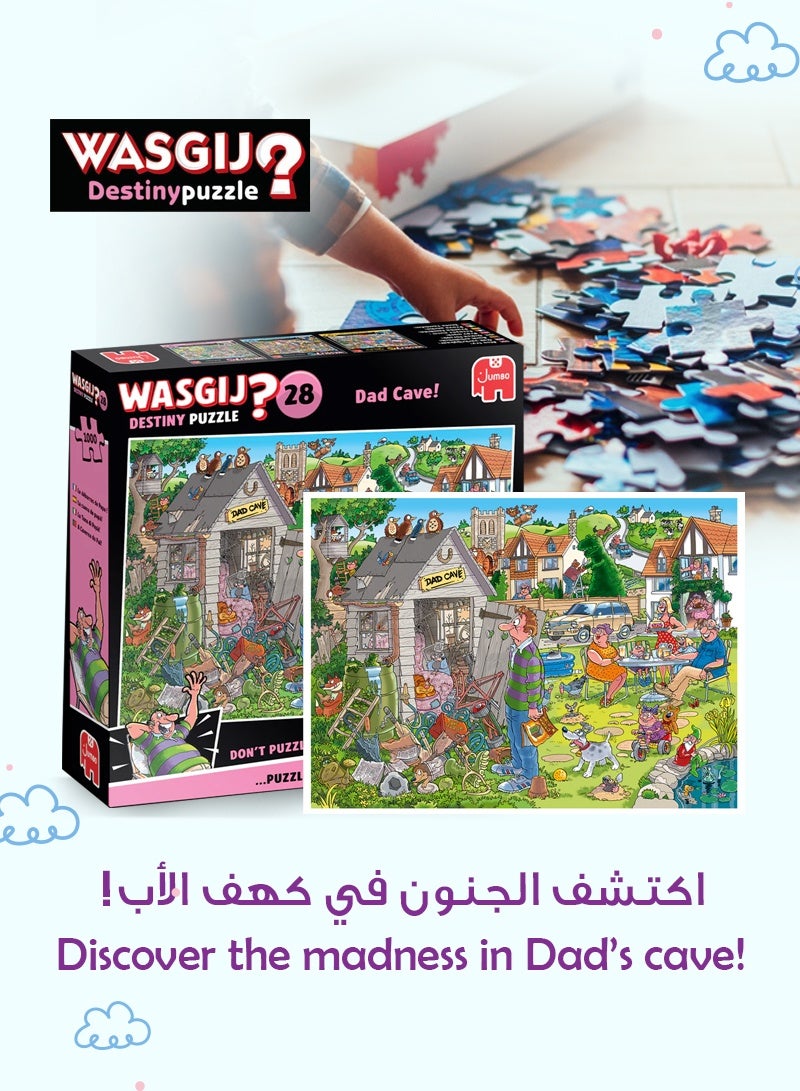 Wasgij Destiny 28 - Dad Cave 1000 Piece Jigsaw Puzzle | Fun & Challenging | Imagination Puzzle for Adults | Multi-Coloured | 68x49 CM | Eco-Friendly - Image 2