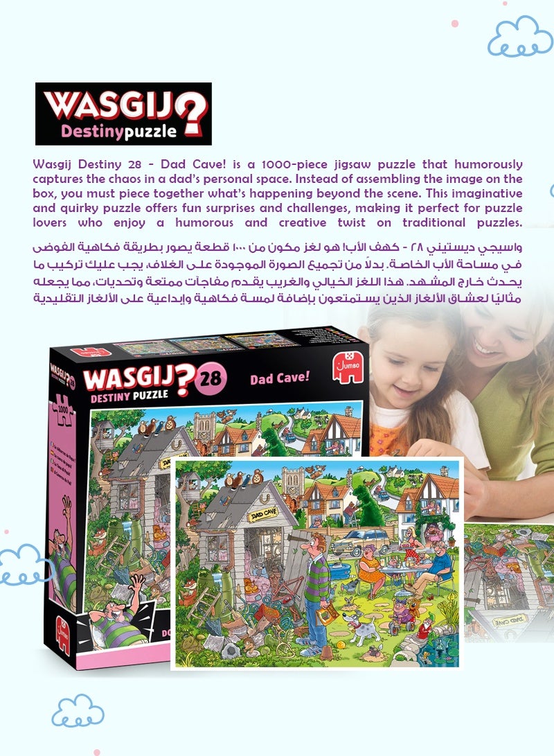 Wasgij Destiny 28 - Dad Cave 1000 Piece Jigsaw Puzzle | Fun & Challenging | Imagination Puzzle for Adults | Multi-Coloured | 68x49 CM | Eco-Friendly - Image 3