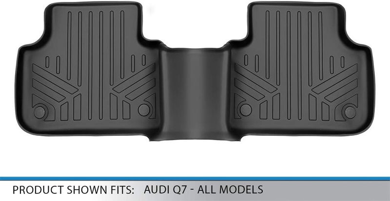 MAX LINER Custom Fit Floor Mats 2nd Row Black for 2017-2019 Audi Q7 / 2019-2020 Audi Q8 - Image 3