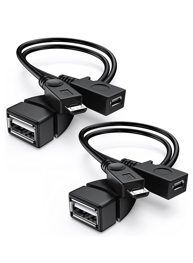 محول 2 في 1 من نوع Micro USB (كابل OTG مع طاقة) بديل للأجهزة المضيفة/بلاي ستيشن كلاسيك وغيرها - عبوة من قطعتين - Image 1