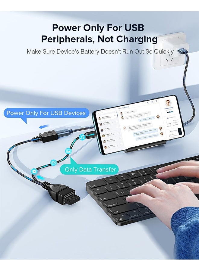 محول 2 في 1 من نوع Micro USB (كابل OTG مع طاقة) بديل للأجهزة المضيفة/بلاي ستيشن كلاسيك وغيرها - عبوة من قطعتين - Image 4