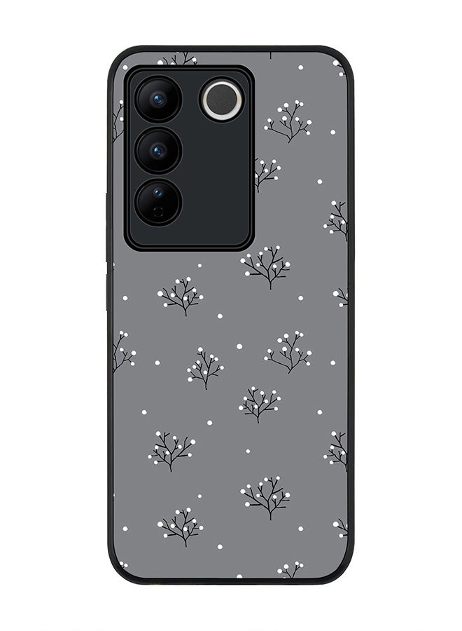 Stylizedd حافظة حواف سوداء متينة لهاتف Vivo V27 / Vivo V27 Pro / Vivo S16، تصميم رفيع وحواف مطاطية مرنة مضادة للسقوط - شتاء شظايا - Image 1