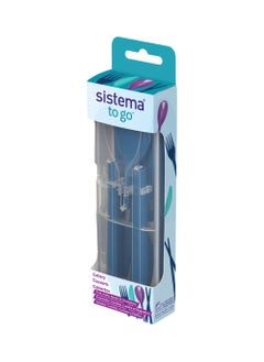 sistema Sistema Cutlery To Go :Travel-Ready, Lunch Box Essential , BPA-Free & On-the-Go, Blue , Made In New Zealand  - Image 1
