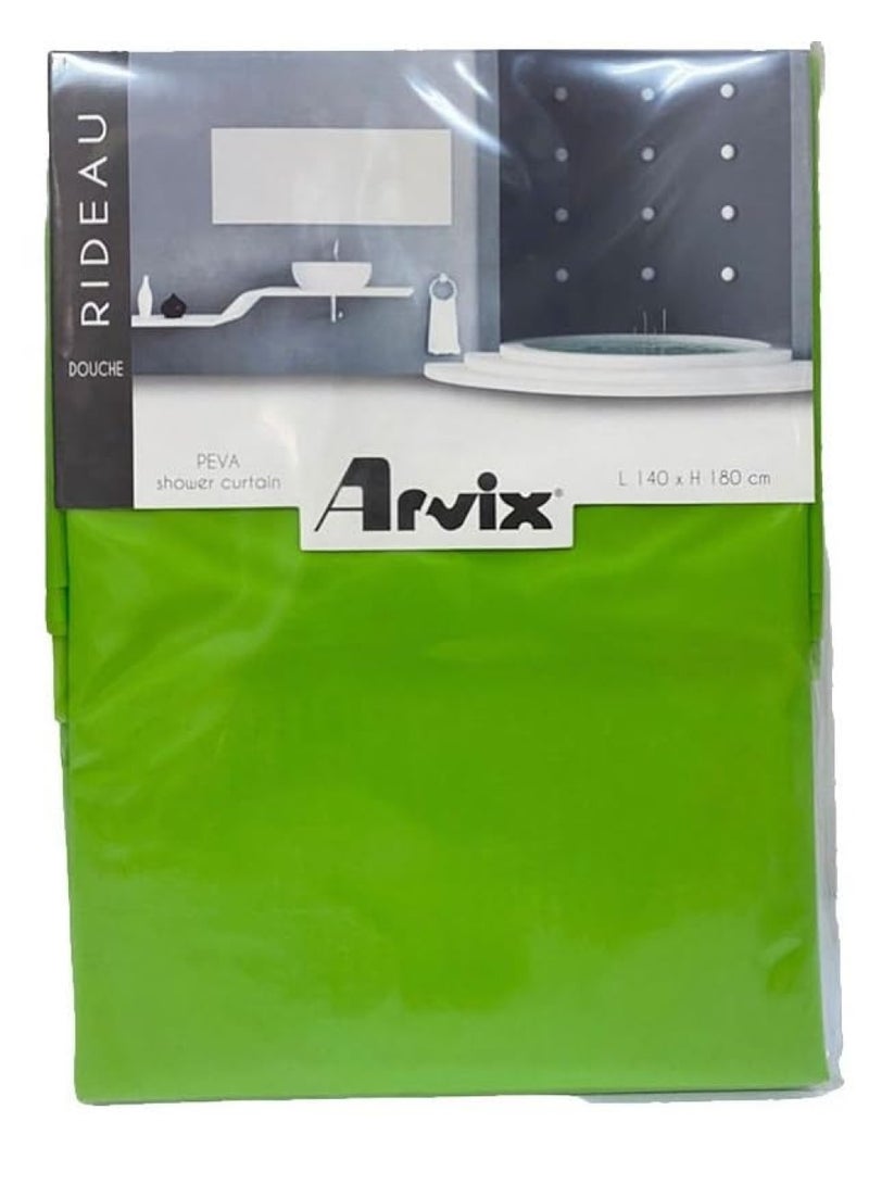 ARVIX 001350 Peva Pl Shower Curtain  140 Cm X 180 Cm Size  Green Bathroom Accessories - Image 3