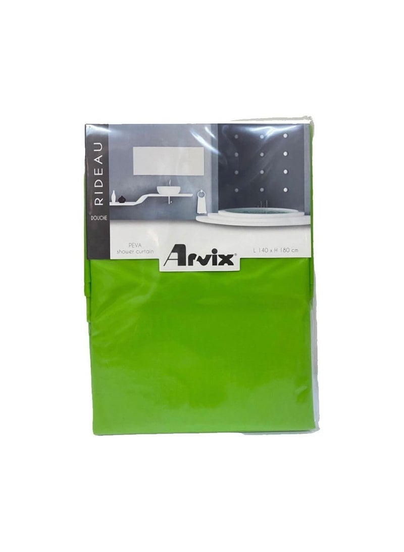 ARVIX 001350 Peva Pl Shower Curtain  140 Cm X 180 Cm Size  Green Bathroom Accessories - Image 1
