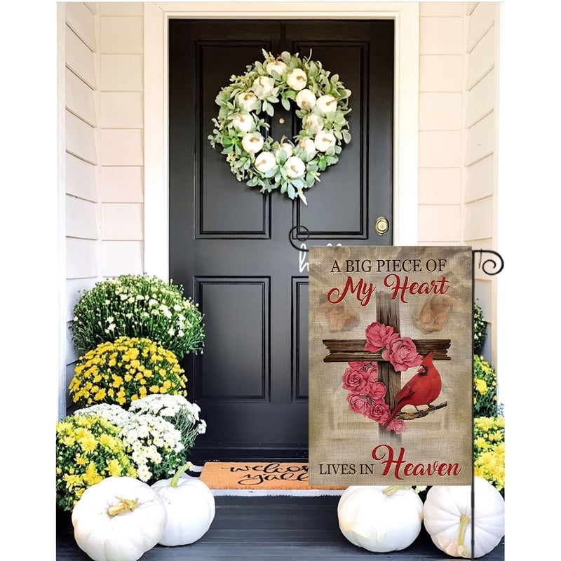 1pc Memorial Garden Flag For Commemorating Loved Ones Lives In Heaven 12x18 Inch Outdoor Yard Home Cemetery Decorations For Grave Funeral Sign - Image 5