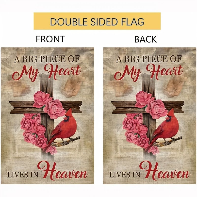 1pc Memorial Garden Flag For Commemorating Loved Ones Lives In Heaven 12x18 Inch Outdoor Yard Home Cemetery Decorations For Grave Funeral Sign - Image 4