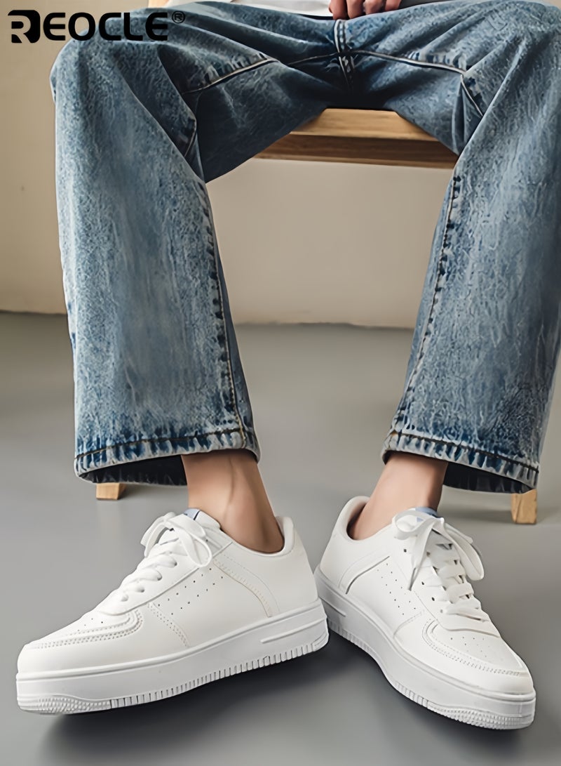 REOCLE Men's Low Top Breathable Sneakers with Summer Comfort Design Casual Sports Shoes with Versatile Style for Teen Student Wear - Image 5