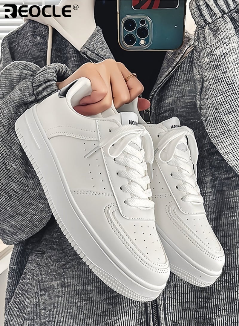 REOCLE Men's Low Top Breathable Sneakers with Summer Comfort Design Casual Sports Shoes with Versatile Style for Teen Student Wear - Image 4