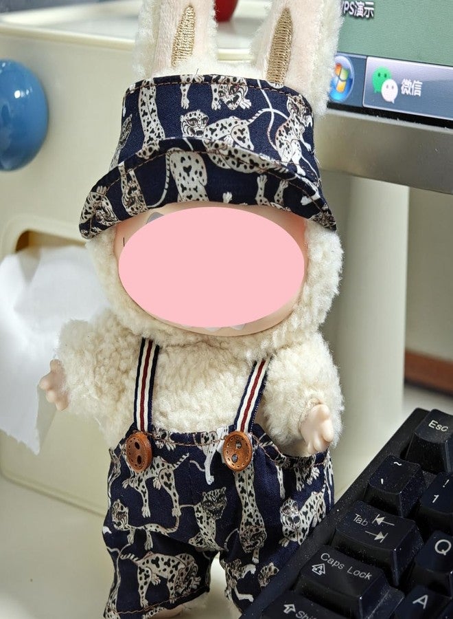 TAILORMAP 2-Piece Clothes for Labubu (NO Doll), Handmade Liberty Fabric Dress and Bow Set for 17CM Dolls, Cute Outfit Accessories (Cheetah) - Image 3