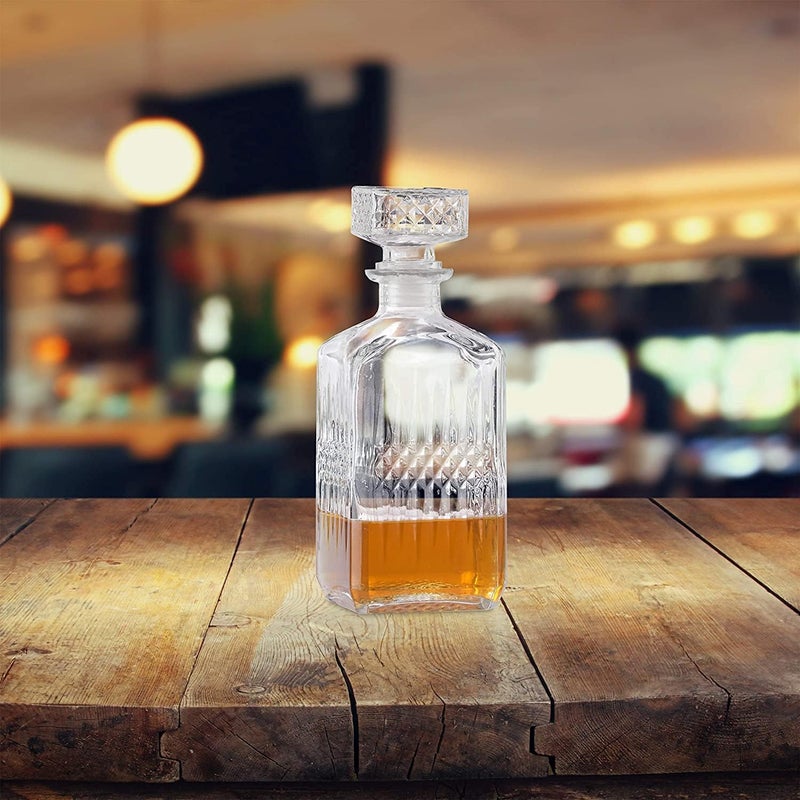 Ash & Roh Ash & Roh 750ml Luxury Crystal Whiskey Decanter Elegant Style Lead-Free Glass Bottle for Scotch, Bourbon, and Cocktails (Wiskey Decanter)  - Image 5