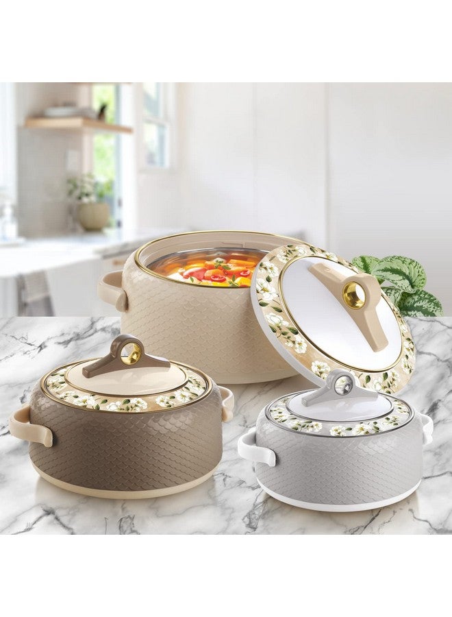 Nayasa Coral Insulated Inner Stainless Steel Casserole Set of 3 (1000ml, 1500ml, 2000ml) - Dark Brown - Image 5