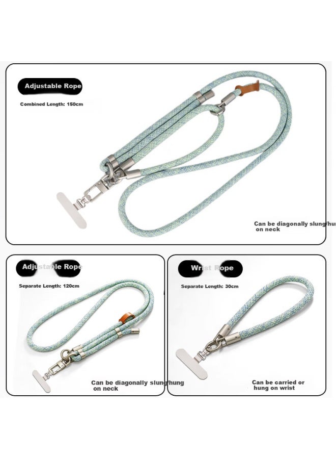 Bzbc Three-in Phone Strap, Crossbody, Neck Strap, Versatile Outdoor Anti-theft Phone Cord, Long Adjustable New Anti-loss Cord, Multifunctional Hiking Rope, Deep Sea Blue
