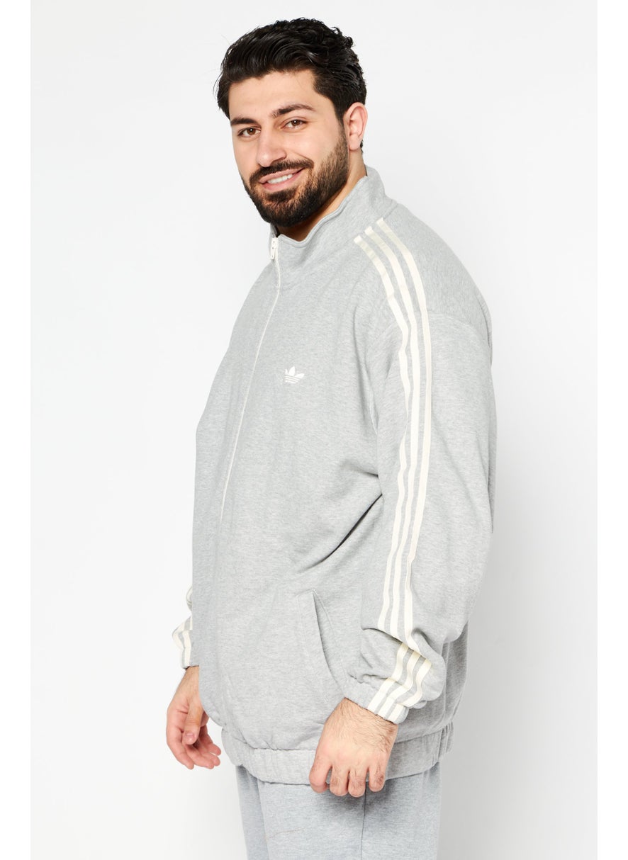 adidas Originals Men Sportswear Fit Full Zip Sweatshirt, Grey  - Image 4