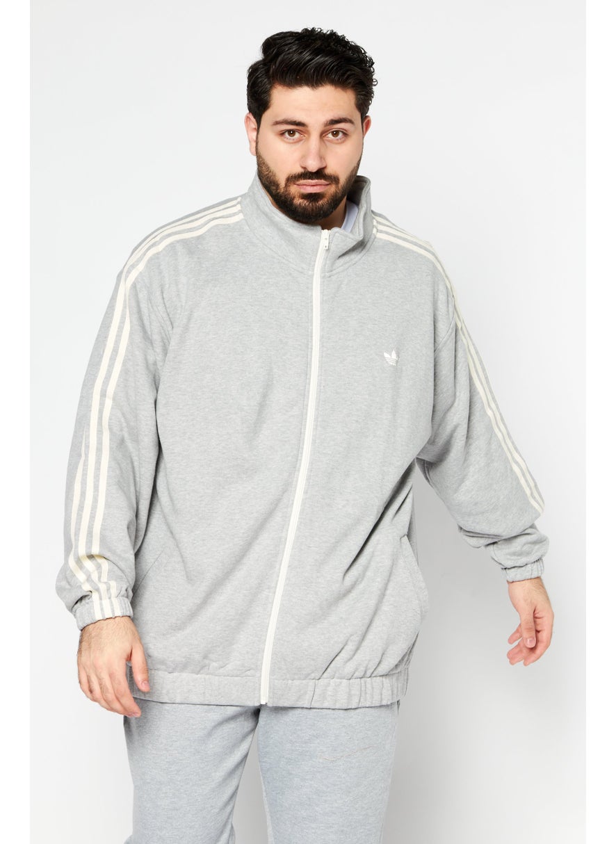 adidas Originals Men Sportswear Fit Full Zip Sweatshirt, Grey  - Image 1