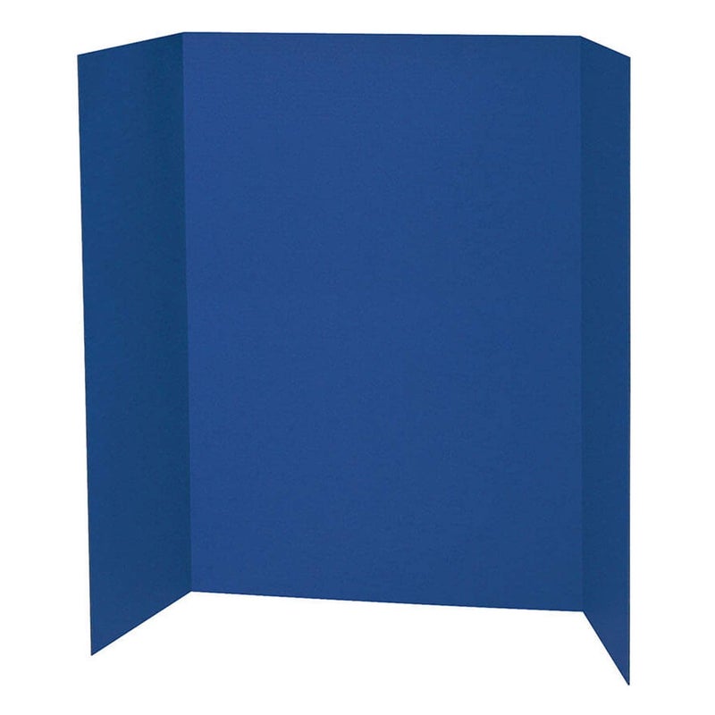 Pacon Spotlight 1 Ply Trifold Display Board, 48" Width x 36" Height, Blue - Image 1