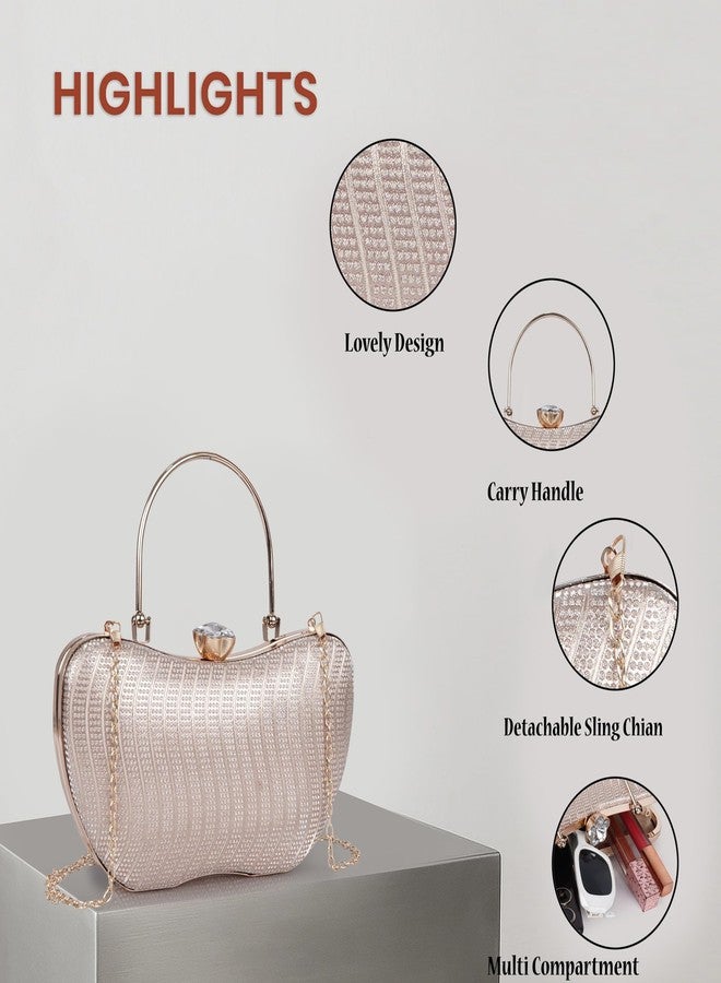 NORVE Women’s Premium Crystal Clutch Bag | Luxury Evening Shoulder bag with Metal Handle & Detachable Chain - Image 4