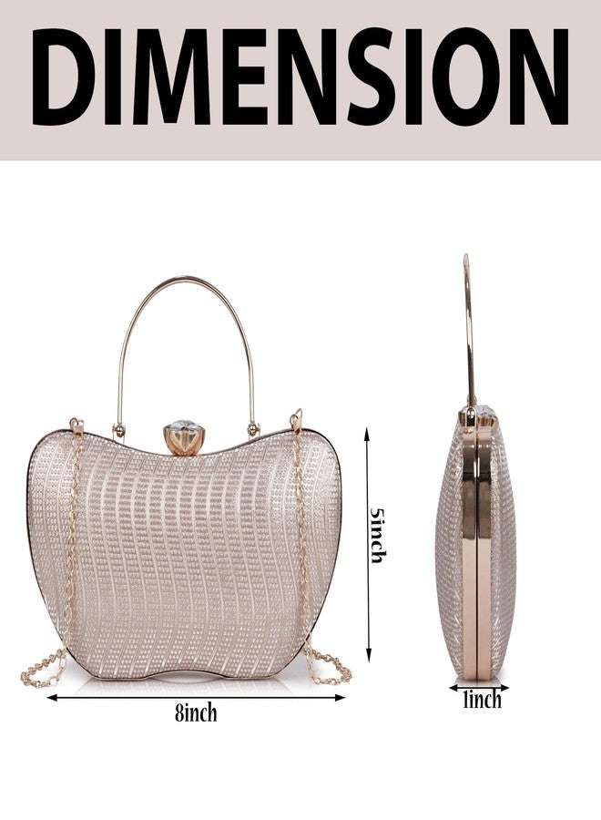 NORVE Women’s Premium Crystal Clutch Bag | Luxury Evening Shoulder bag with Metal Handle & Detachable Chain - Image 5