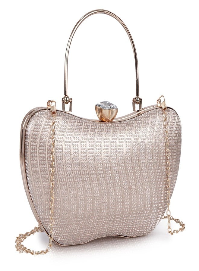 NORVE Women’s Premium Crystal Clutch Bag | Luxury Evening Shoulder bag with Metal Handle & Detachable Chain - Image 1