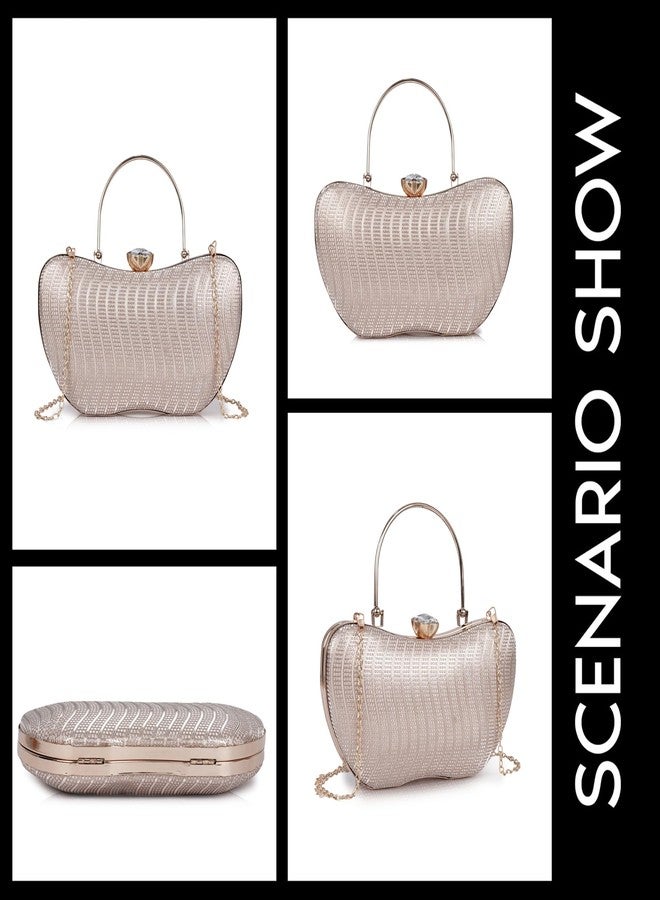 NORVE Women’s Premium Crystal Clutch Bag | Luxury Evening Shoulder bag with Metal Handle & Detachable Chain - Image 3