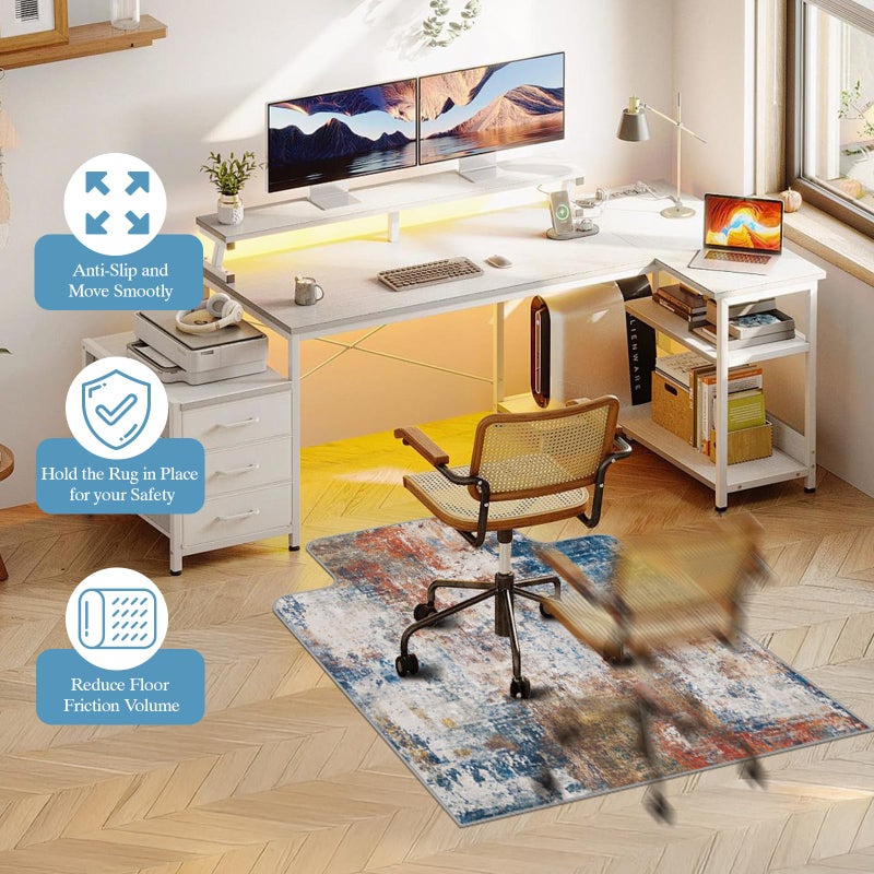 Lreedy Office Chair Mat for Hardwood Floor & Tile Floor,36"X 48" Heavy Duty Desk Chair Mat for Hard Floors, Under Desk Rug for Rolling Computer Chair,Anti Slip,Low Pile Carpet Protector-Convex Multii - Image 5