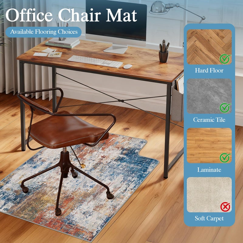 Lreedy Office Chair Mat for Hardwood Floor & Tile Floor,36"X 48" Heavy Duty Desk Chair Mat for Hard Floors, Under Desk Rug for Rolling Computer Chair,Anti Slip,Low Pile Carpet Protector-Convex Multii - Image 3
