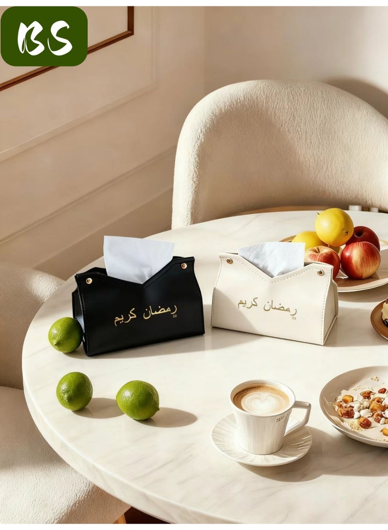 بي إس 3 أجزاء من مجموعات مناديل ورقية PU الجلد مجموعة | الحديثة مناديل ورقية رفوف الغبار علبة استيعاب عالية الجودة | مناديل ورقية كيس استيعاب - Image 2