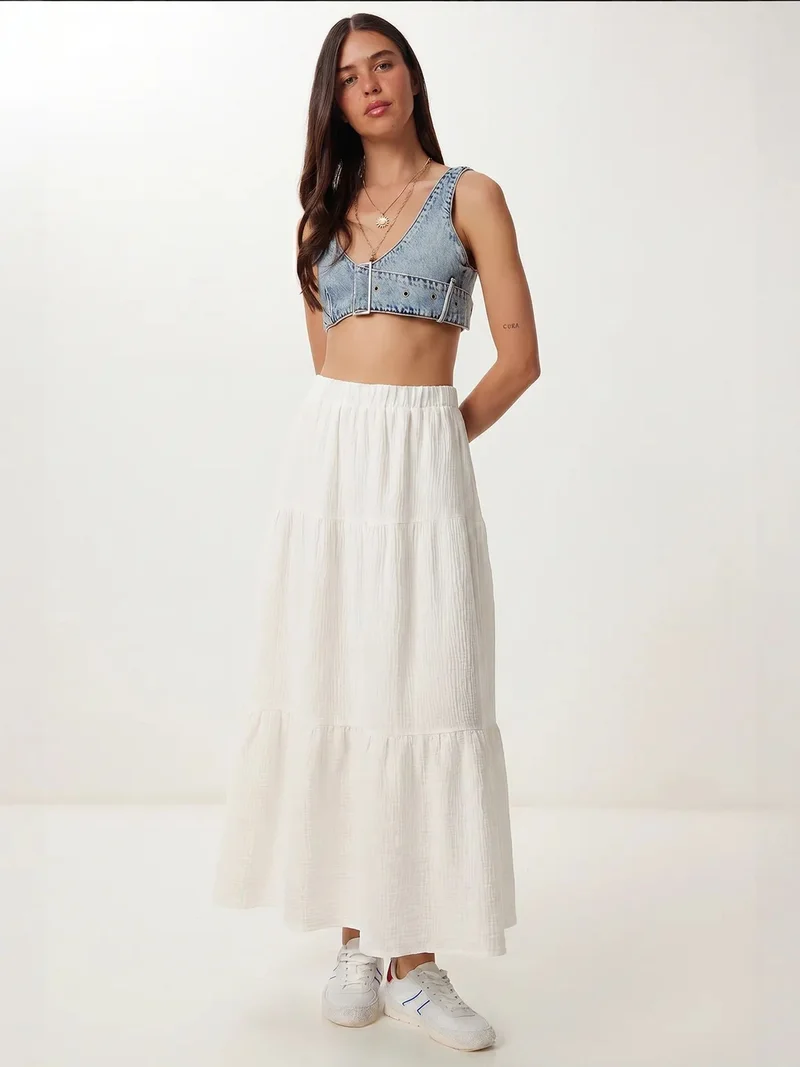 السعادة في إسطنبول ISTANBUL High Waist A-Line Maxi Skirt