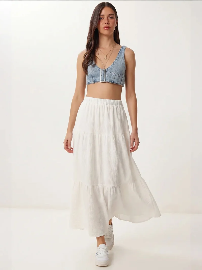 السعادة في إسطنبول ISTANBUL High Waist A-Line Maxi Skirt