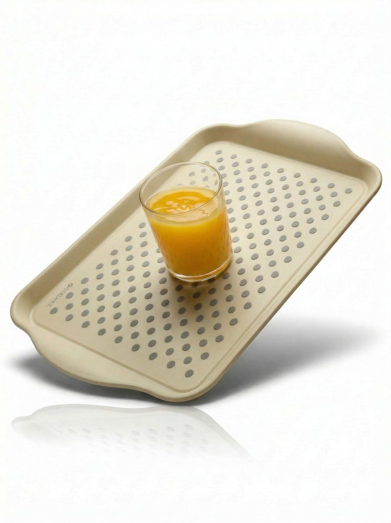 Freelance Anti Slip Serving Tray - 44 x 29 cm - Cream - Non-Slip Rubber Surface, Break-Resistant - Versatile Anti Skid PP Plastic Kitchen & Dining/Coffee Table Trays for Breakfast/Food/Tea - Image 5
