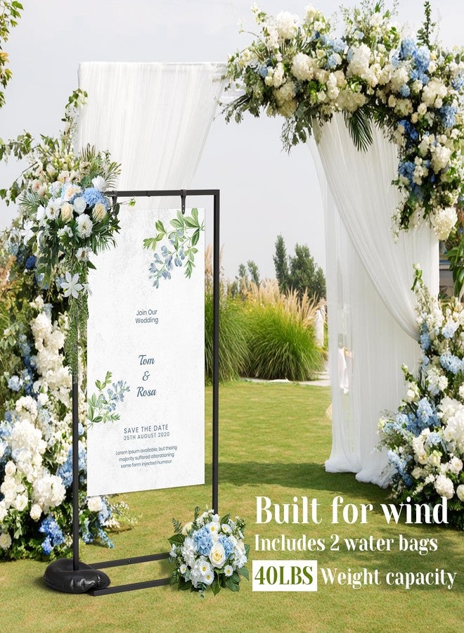ZIFTY Welcome Sign Stand for Wedding, Height Adjustable Easel Holder with Leather Straps & Water Bags, 70"x30"x15" Anti-dumping Easel for Baby Shower Decoration Seating Chart Bridal Shower Event Decor - Image 5