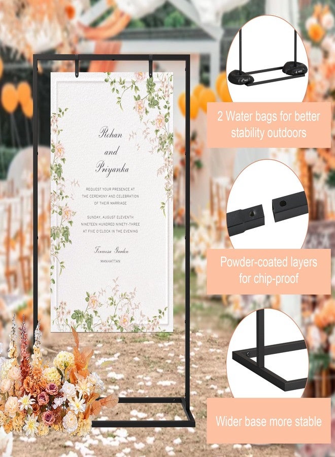 ZIFTY Welcome Sign Stand for Wedding, Height Adjustable Easel Holder with Leather Straps & Water Bags, 70"x30"x15" Anti-dumping Easel for Baby Shower Decoration Seating Chart Bridal Shower Event Decor - Image 3
