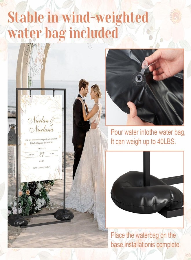 ZIFTY Welcome Sign Stand for Wedding, Height Adjustable Easel Holder with Leather Straps & Water Bags, 70"x30"x15" Anti-dumping Easel for Baby Shower Decoration Seating Chart Bridal Shower Event Decor - Image 4