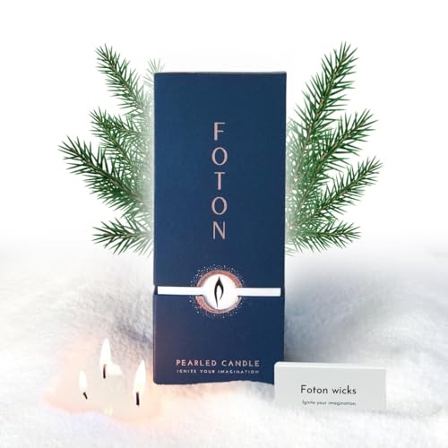 Foton Pearled Candle 18 Oz - Festive Fir Christmas Tree Scented Non Toxic Long Lasting Powder Wax Sand Candles up to 120 Hours - Refillable Pearl Candle Sand with 30 Wicks - Image 1