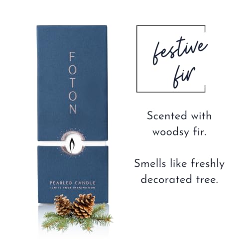 Foton Pearled Candle 18 Oz - Festive Fir Christmas Tree Scented Non Toxic Long Lasting Powder Wax Sand Candles up to 120 Hours - Refillable Pearl Candle Sand with 30 Wicks - Image 4