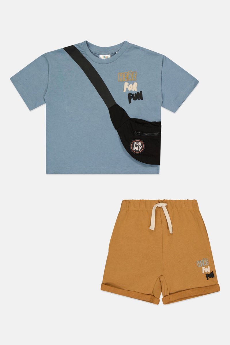 Lily & Jack Toddlers Boy 2 Pieces Graphic Print T-Shirt And Shorts Set, Multicolor - Image 2