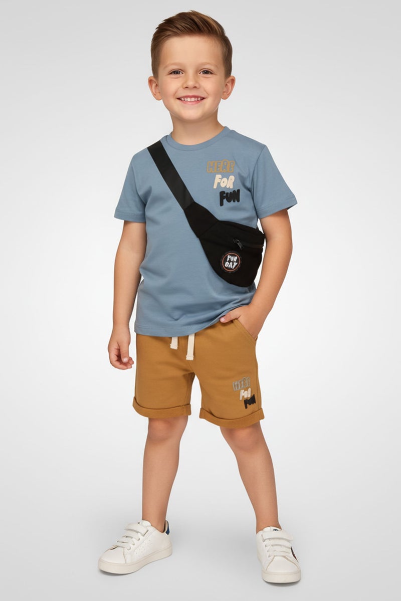 Lily & Jack Toddlers Boy 2 Pieces Graphic Print T-Shirt And Shorts Set, Multicolor - Image 1